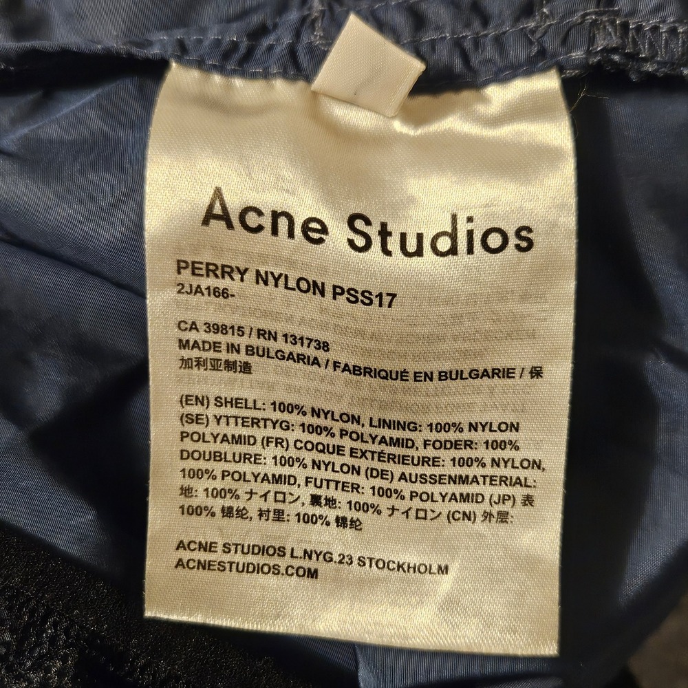 Acne Studios Perry Nylon Face Patch Swim Shorts Navy Blue Mens Size Medium - Picture 6 of 10